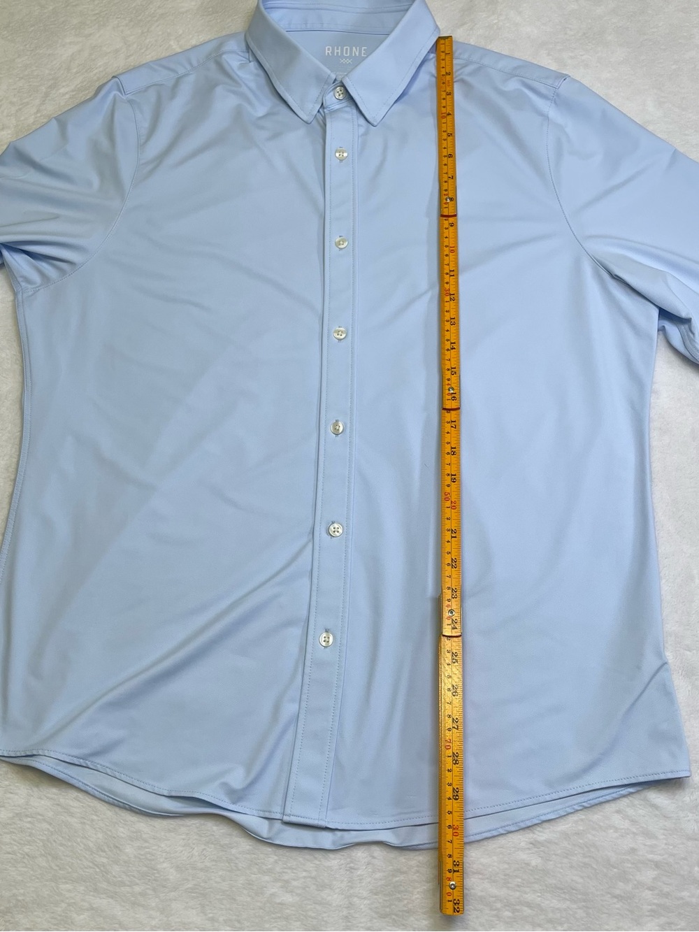 Rhone Commuter Shirt XL Slim Fit Light Blue Fine Italian Fabric Button Up - Picture 8 of 10